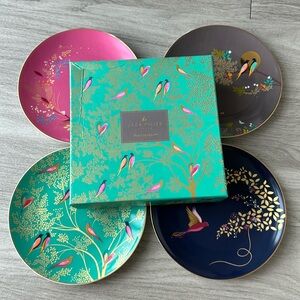 NWT Sara Miller Portmeirion Chelsea Set of 4 Cake Plates